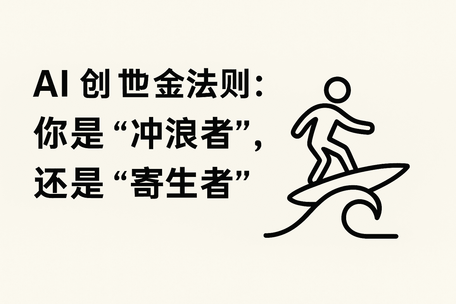 AI 创业黄金法则：你是“冲浪者”，还是“寄生者”？